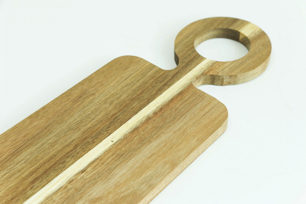 Organic Acacia Wood Cutting Board Wood Serving Board with Handle