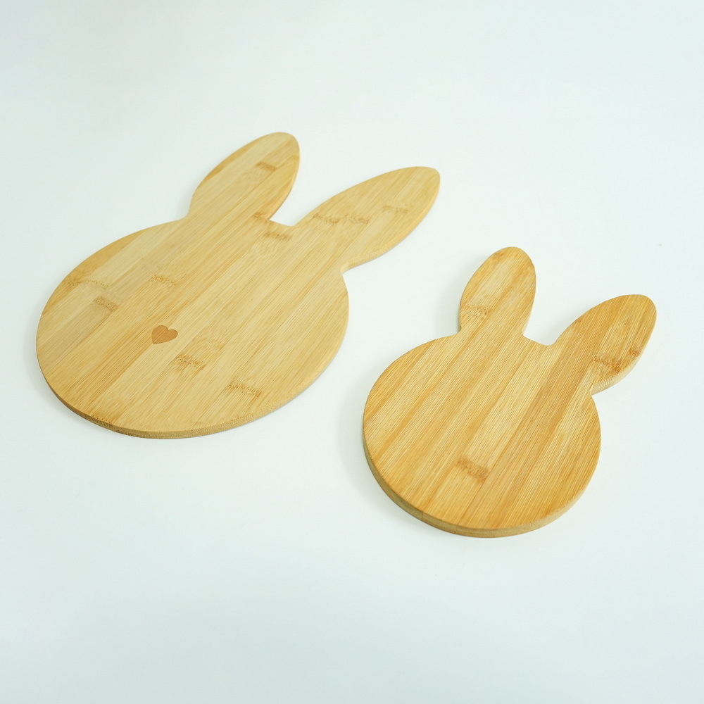 Rabbit Shape Chopping Board Animal Shaped Bamboo Cutting Board Set for Kids