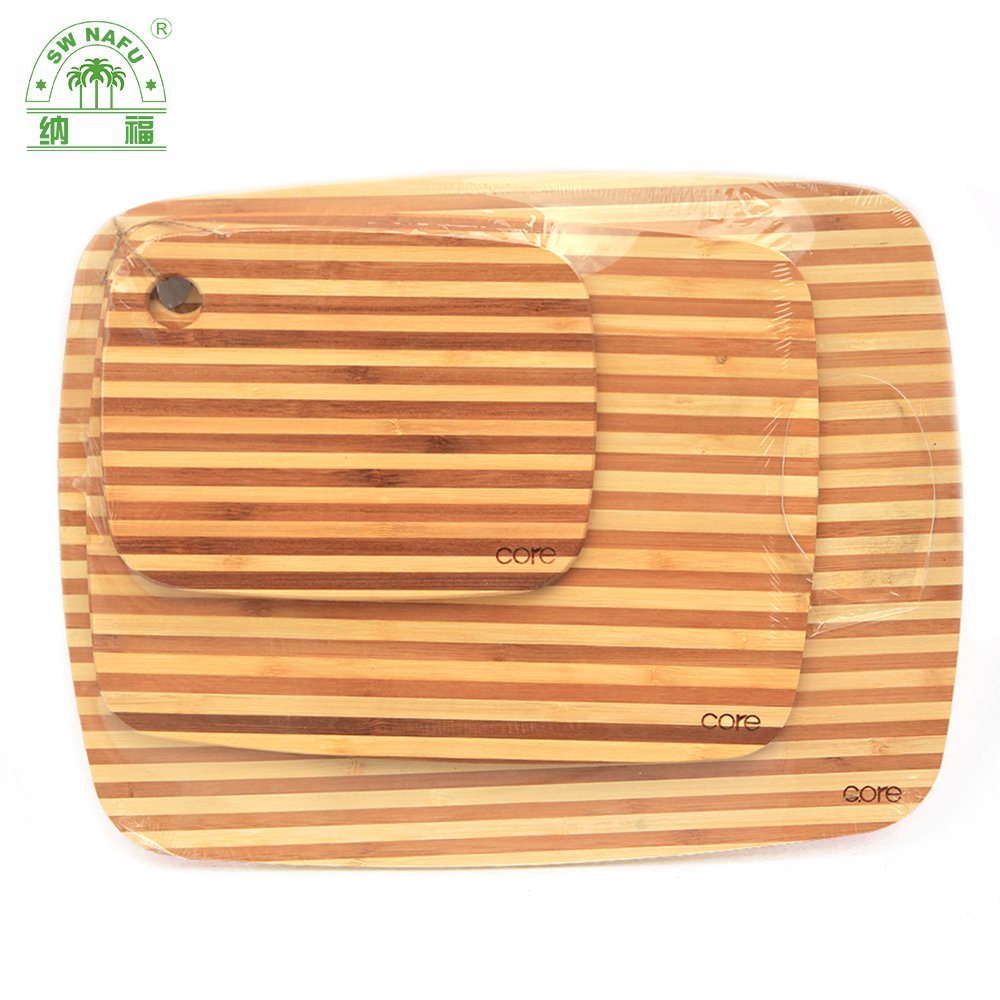 Hot Sale Zebra Stipe 3 Piece Bamboo Cutting Board Set Wholesale