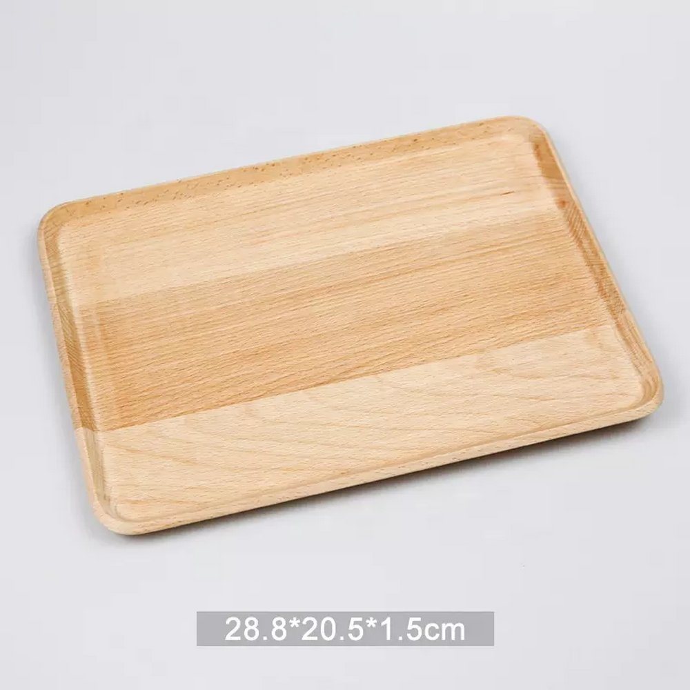 Modern Rectangle Beech Solid Wood Vegetables Bread Serving Tray