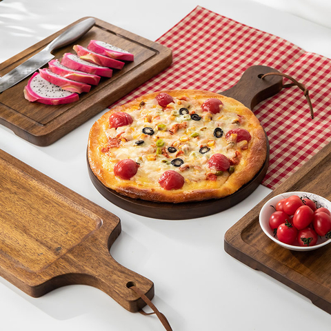 Black Walnut Food Cutting Board Steak Wooden Plate Bread Cake Sushi Pizza Tray