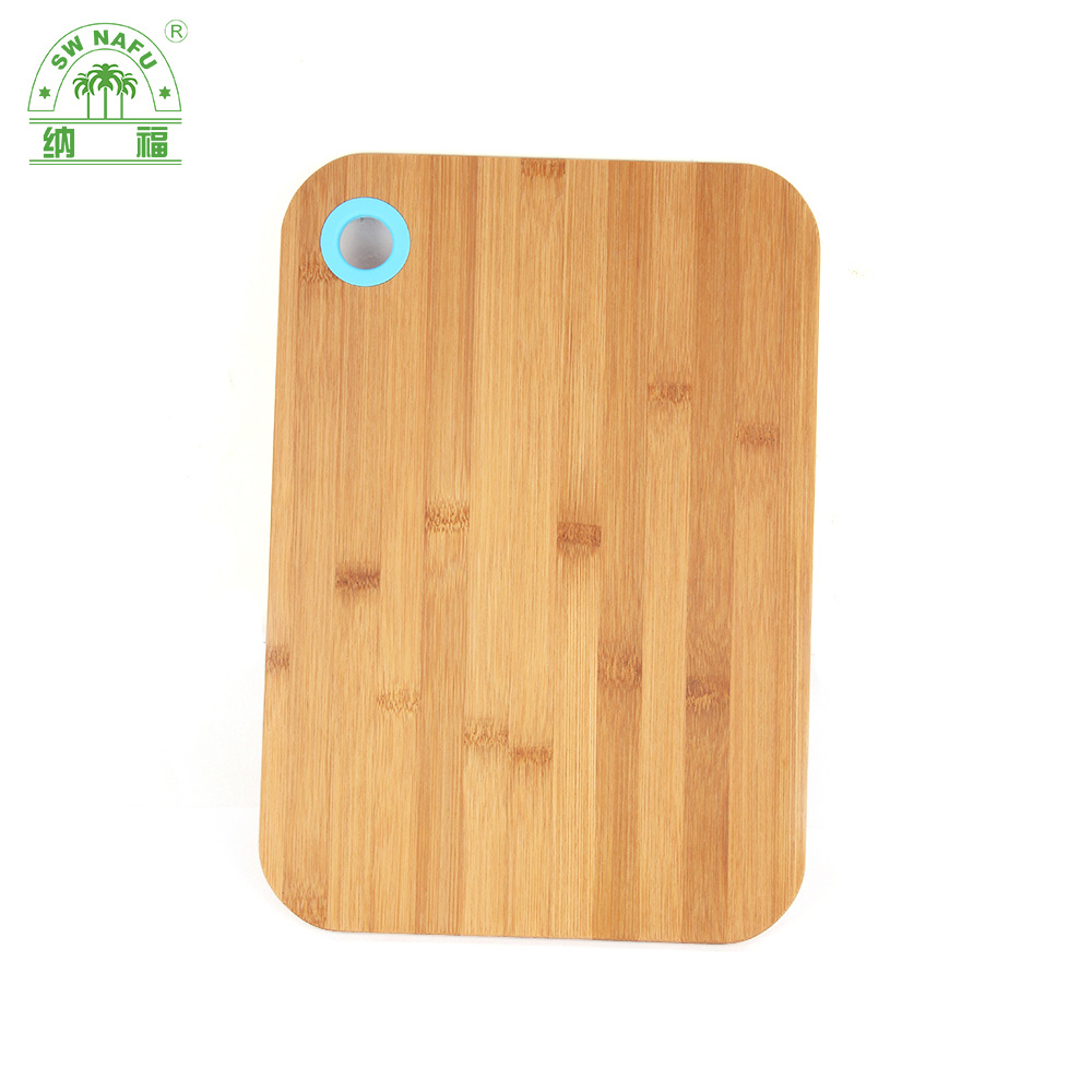 Portable Bamboo Kitchen Cutting Board Chopping Board with Silicone Hanging Hole