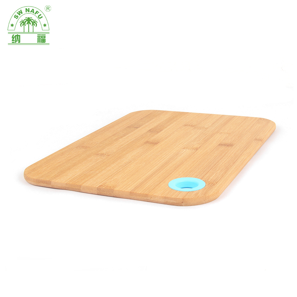 Portable Bamboo Kitchen Cutting Board Chopping Board with Silicone Hanging Hole