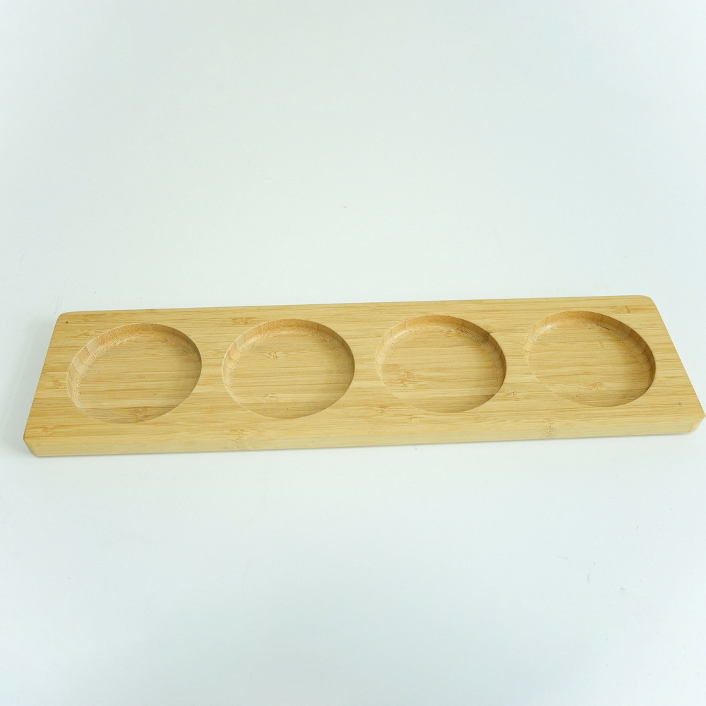 Bamboo Wine Glass Cup Flight Holders Bamboo Serving Tray for Bar Party