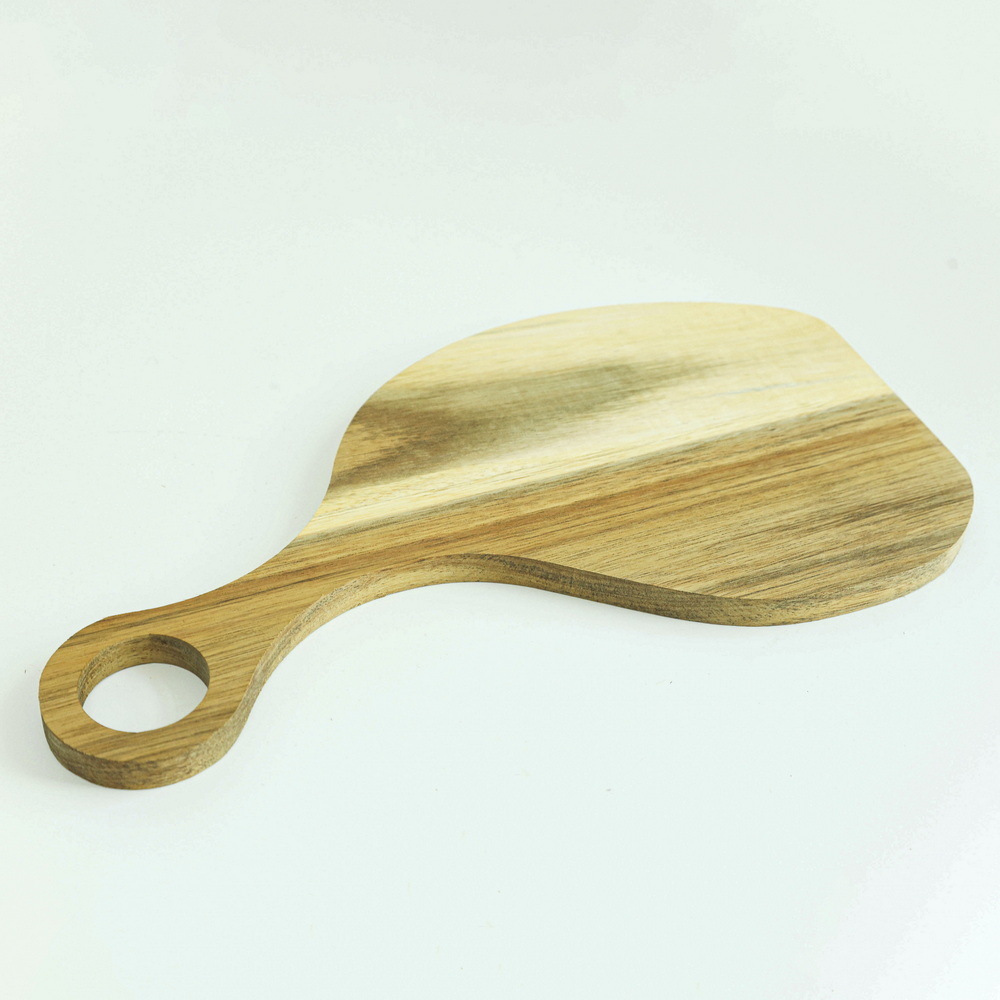 2 in 1 Wood Cutting Chopping Board Set of 2 with Handle for Lovers