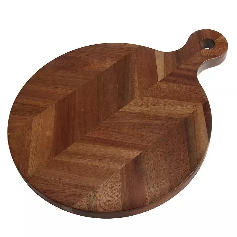 Herringbone Pattern Wooden Chopping Board Acacia Chop Block Wood Cutting Board