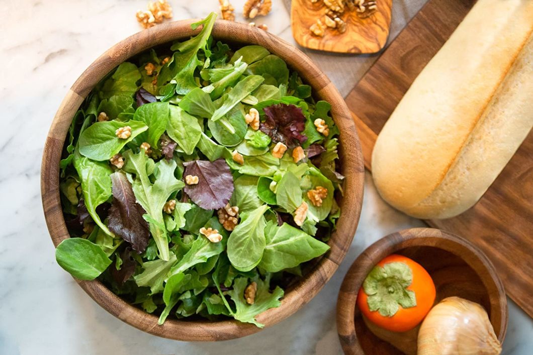 12′′ Large Round Shape Wood Salad Serving Bowls