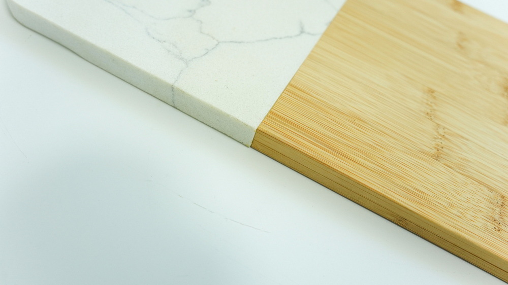 Custom Bamboo and Marble Cutting Board Serving Peel for Cheese / Charcuterie / Bread