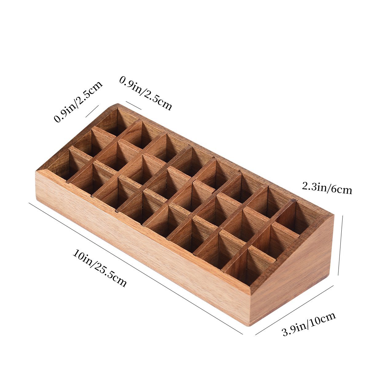 24 Spaces Bamboo Wood Lipstick Organizer Lipstick Holder Display Stand