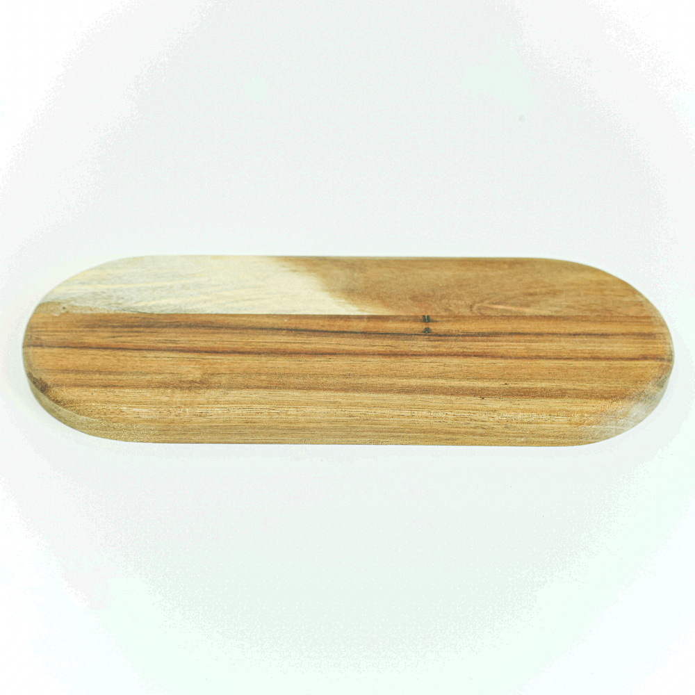 Rectangular Oval Shape Natural Acacia Wood Plates