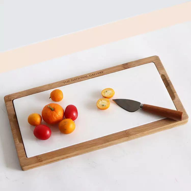 Rectangle Acacia Wood and Marble Chopping Board Marble Cheese Cutting Boards