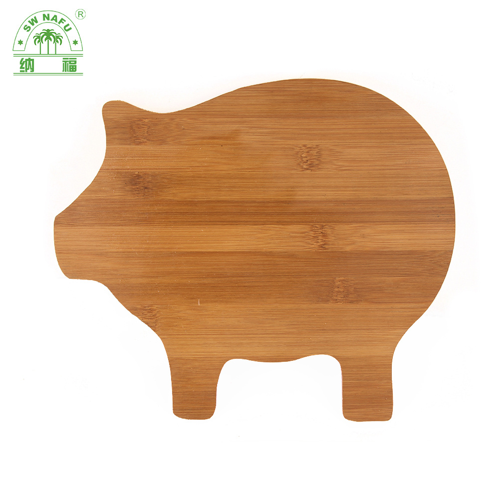 Custom Animal Shape Wooden Pig Shaped Bamboo Wood Cutting Board