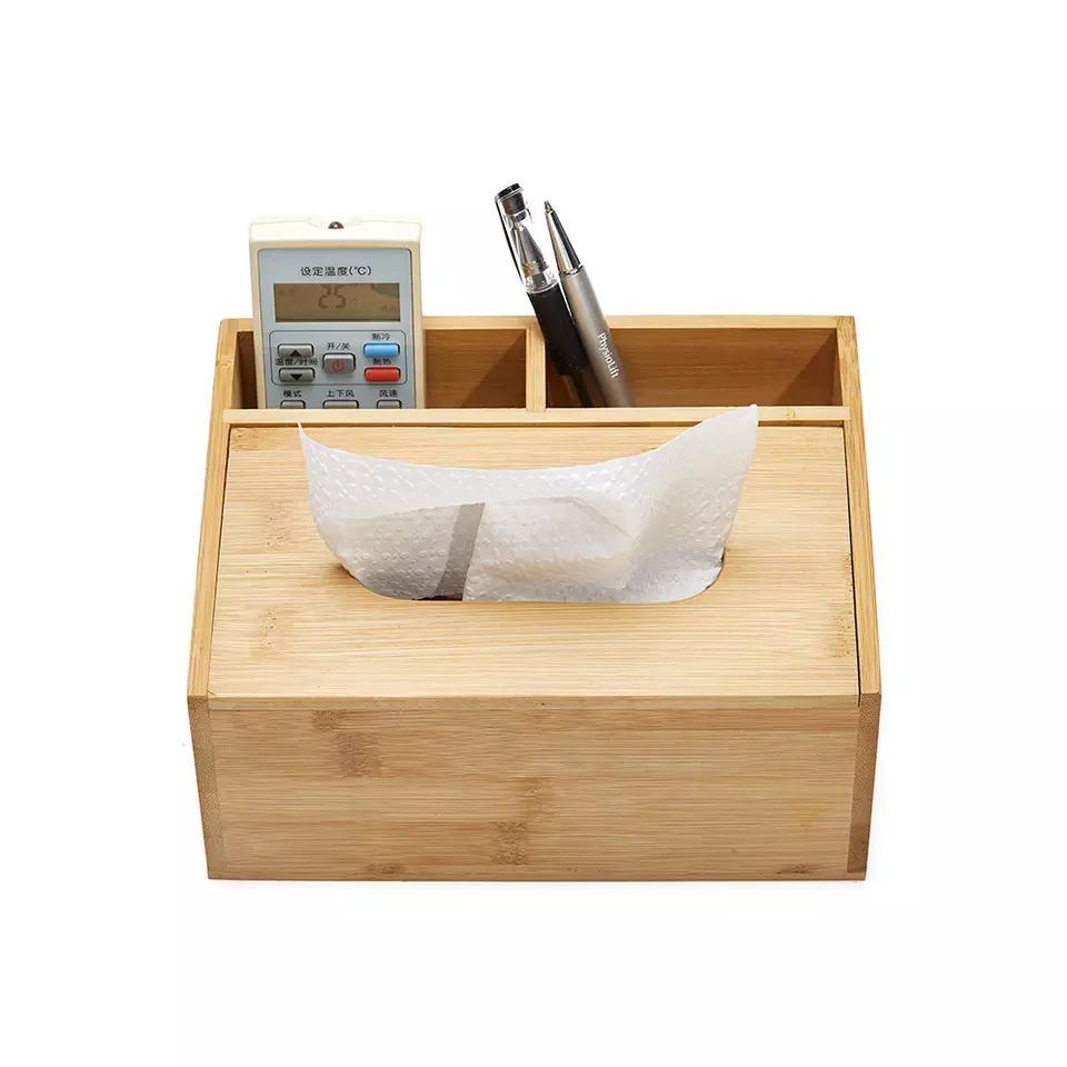 Bamboo Wooden Tissue Box for Kitchen Living Room Car Office