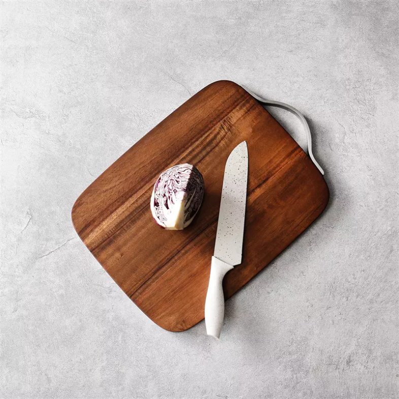 Vintage Kitchen Acacia Wood Cutting Board with Handle