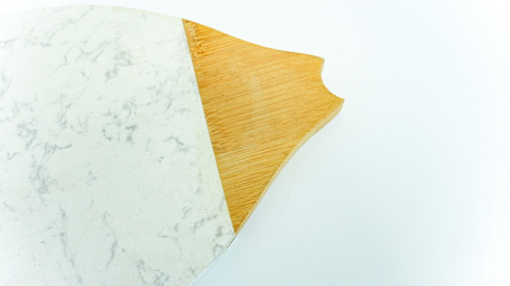 Fish Shape Bamboo and Marble Cutting Board for Kitchen