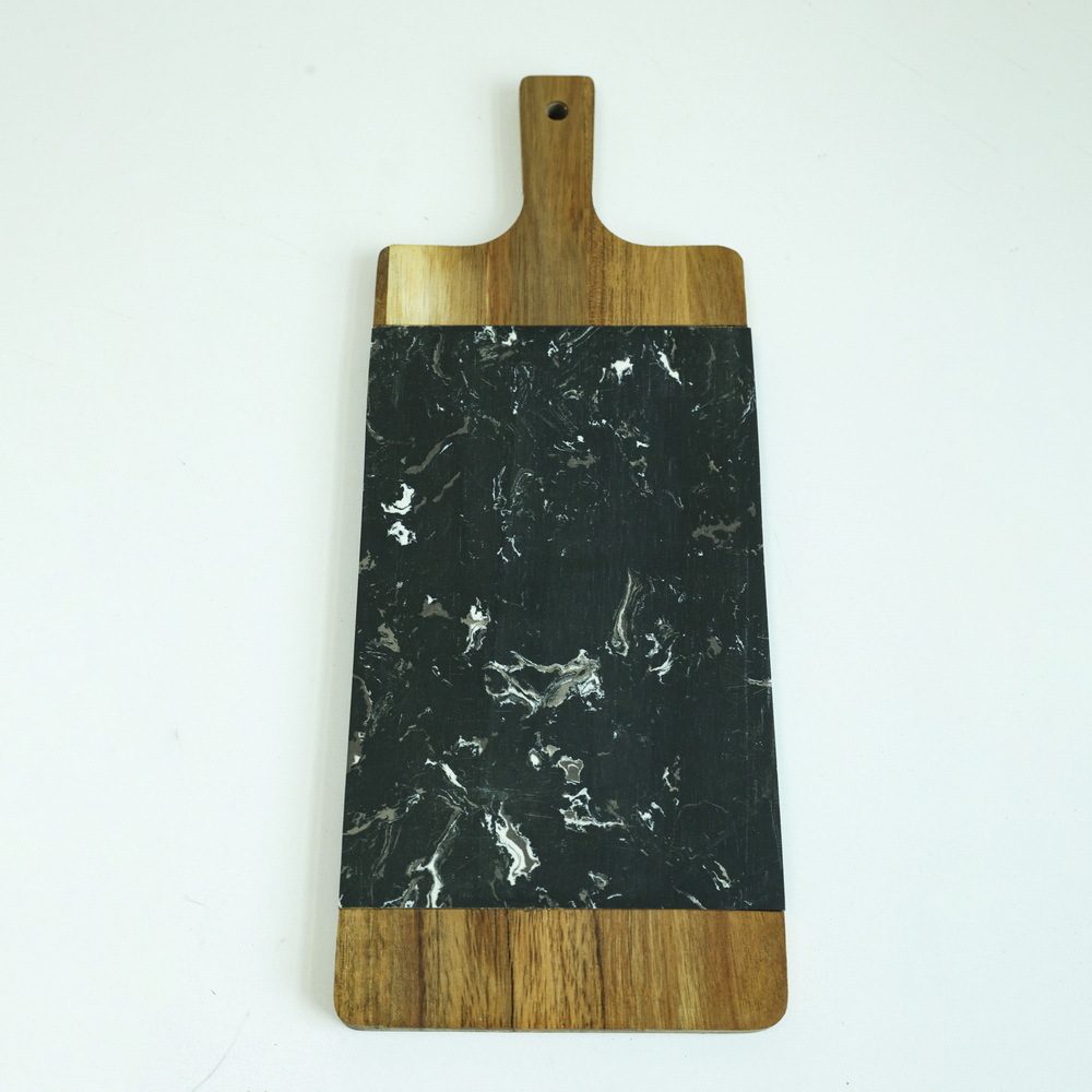 Wood Artificial Marble Chopping Board Serving Tray with Handle
