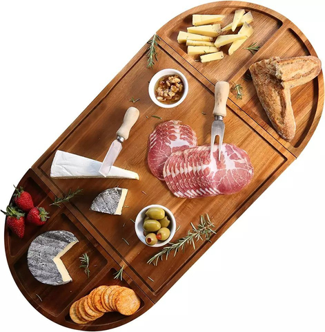 Magnetic Large Acacia Wood Charcuterie Board Set Cheese Board Set