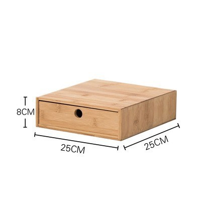 Desktop Storage Wooden Box Bamboo and Wood Pull-out Home Office Drawer Desk Storage Cabinet Shelf Wooden Box