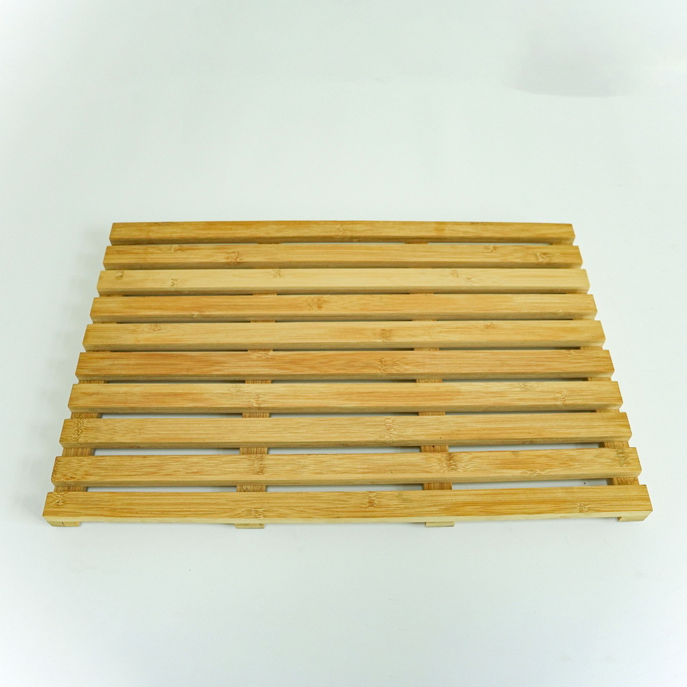 Sturdy and Nonslip Bamboo Bathroom Mat Wooden Floor Rug for Luxury Shower