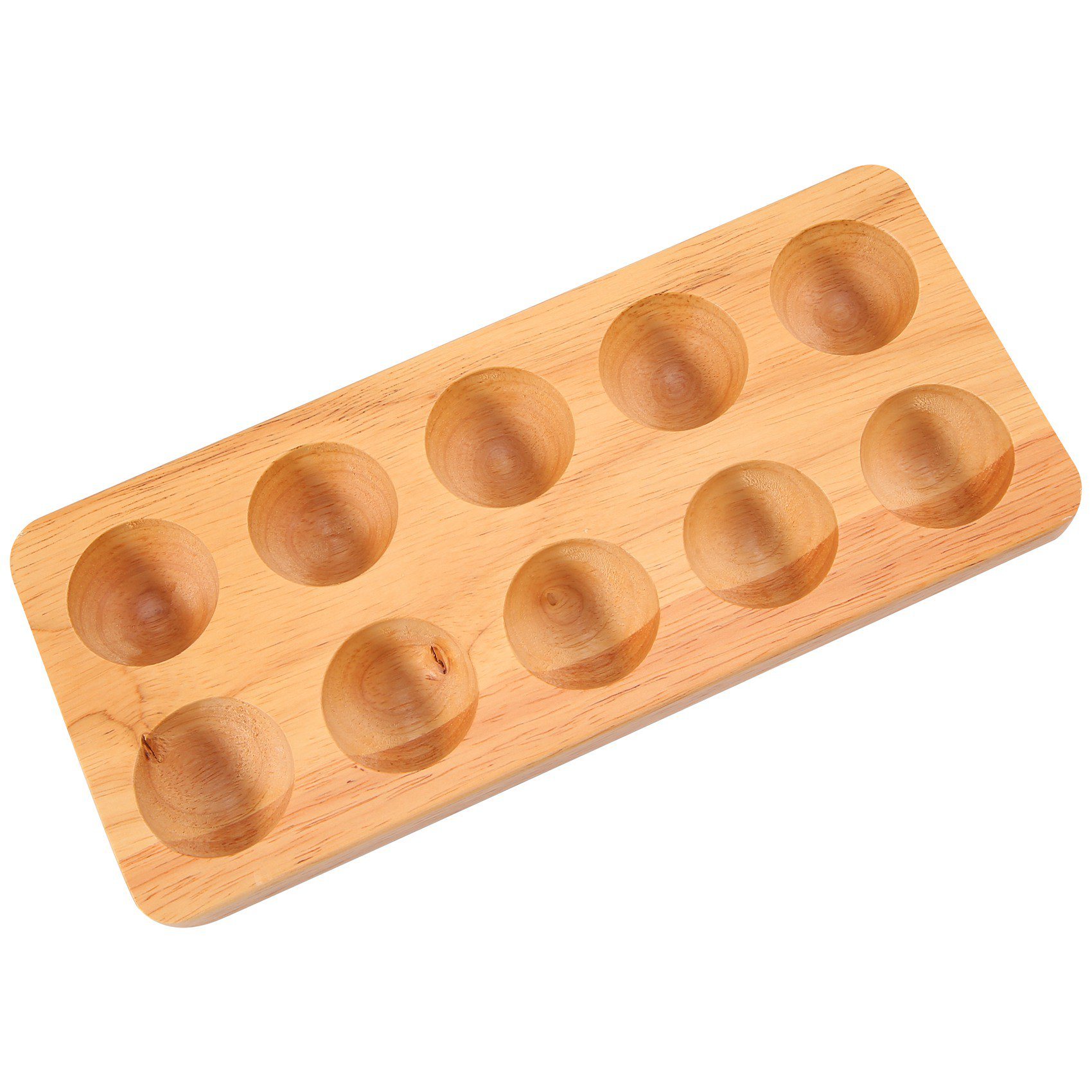 10 Holes Egg Tray Wooden Egg Holder for Eggs Usable in Kitchen Refrigerator