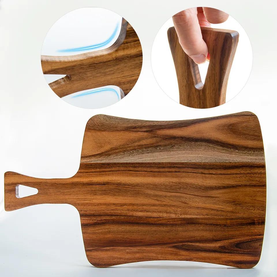 Acacia Wooden Charcuterie Cheese Cutting Board with Handle