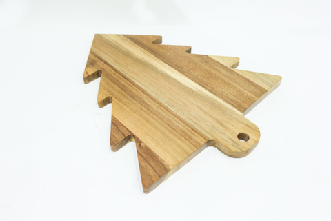 Christmas Tree Shape Acacia Wood Cheese Board for Gift