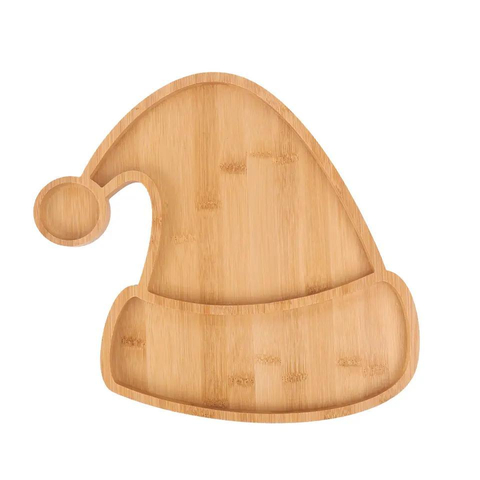 Christmas Hat Wood Serving Plate for Fruit Dessert Cake Snack Candy Platter