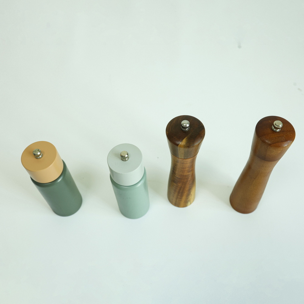Durable and Colorful Bamboo Wooden Salt and Pepper Grinder Set Wooden Pepper Grinder