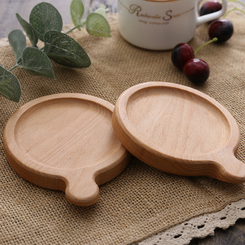 Japanese-Style Black Walnut Wooden Coffee Coaster Round Beech Cup Holder Insulated Placemat