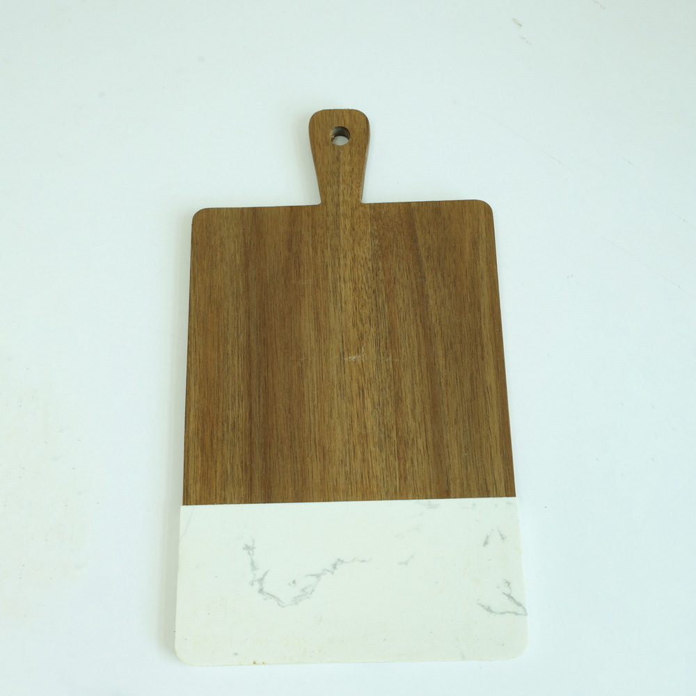 Paddle Shape Marble Wodoen Cheese Board Serving Board with Handle