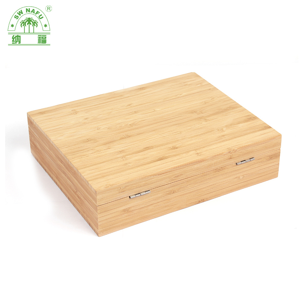 Custom Handmade High Quality Bamboo Tea Bag Box with 12 Compartments and Lid