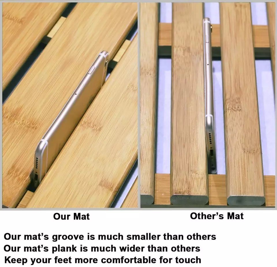 Anti Slip Waterproof Bamboo Bath Mats Wooden Bathroom Mat for Home and Hotel