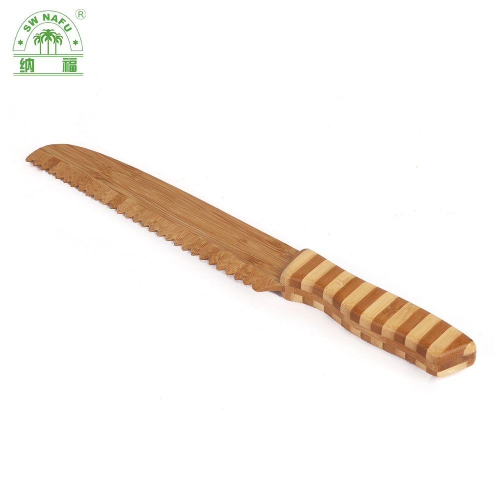 Factory Manufacture Natural Bamboo Bread Knife for Kitchen