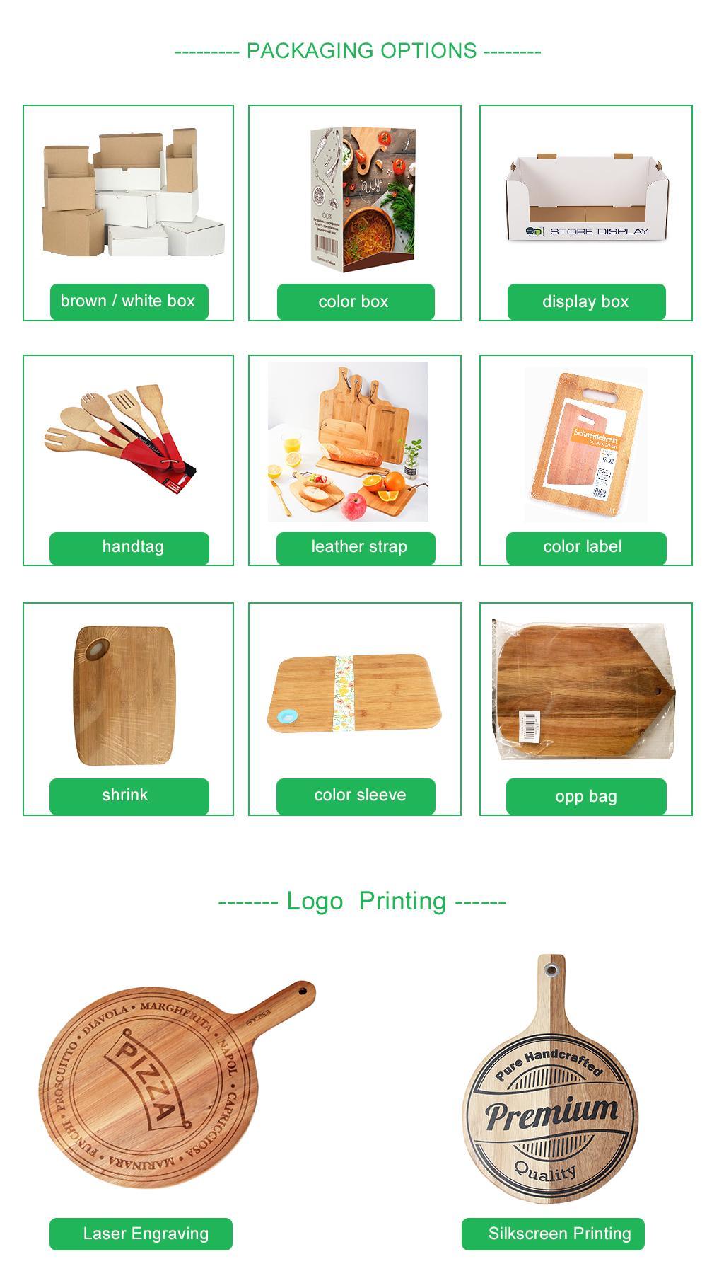 Solid Acacia Wood Fruit Cutting Board Steak Pizza Peel Plate Bread Cutting Board