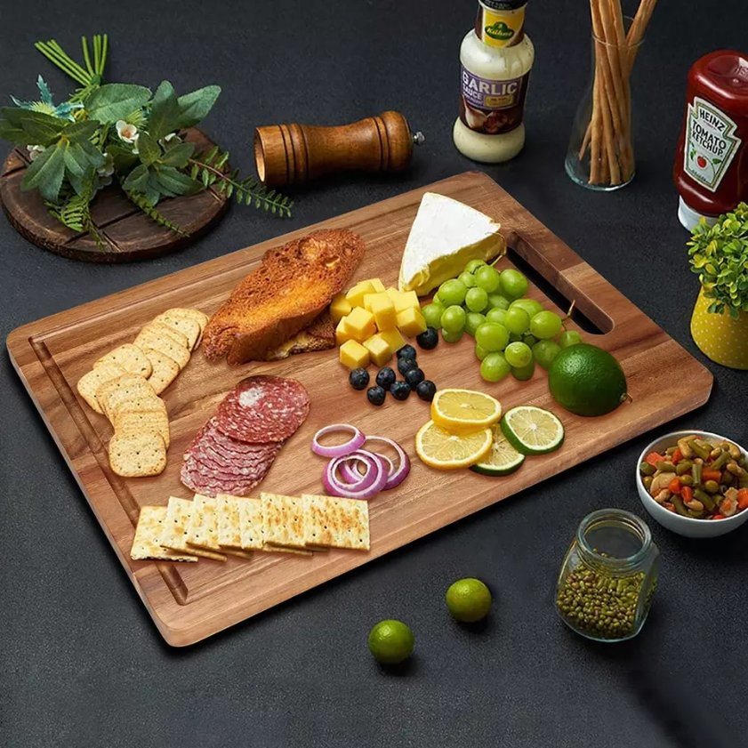 High Quality Custom Wholesale Kitchen Chopping Board Acacia Cutting Board with Handle