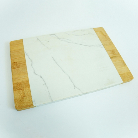 Rectangle Bamboo Cutting Board with White Marble in The Middle