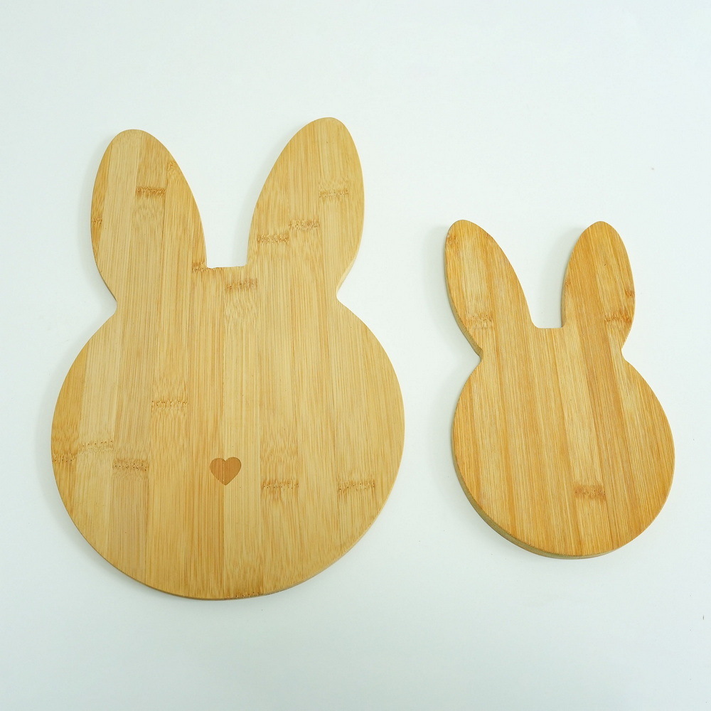 Rabbit Shape Chopping Board Animal Shaped Bamboo Cutting Board Set for Kids