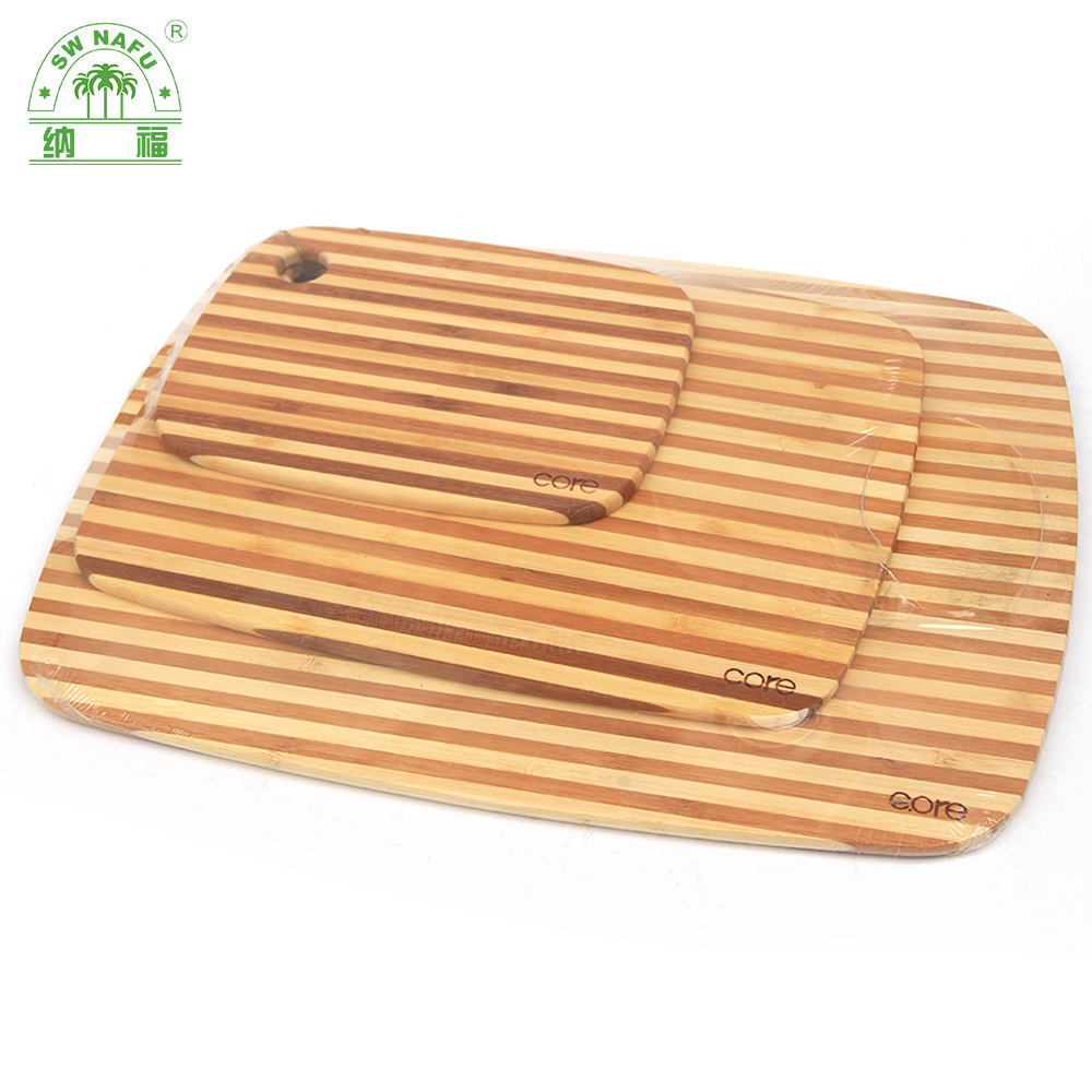 Hot Sale Zebra Stipe 3 Piece Bamboo Cutting Board Set Wholesale