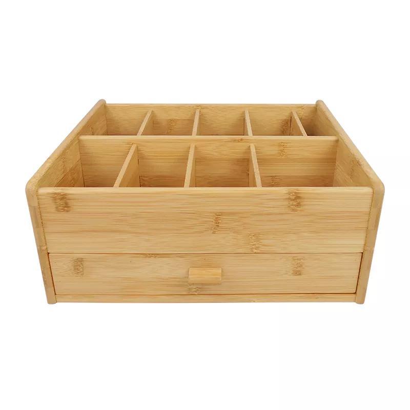 Home Office Durable Bamboo Desk Drawer Organizer Bamboo Desktop Organizer
