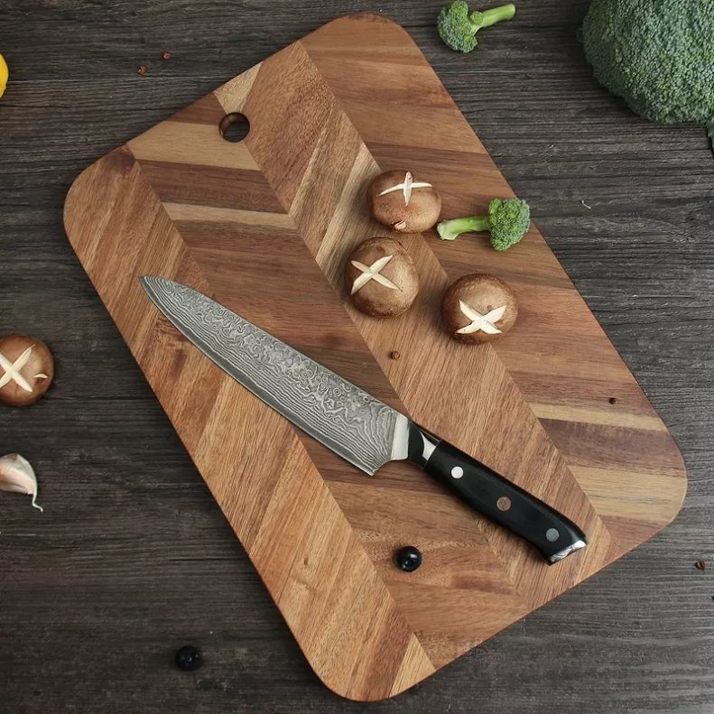 Acacia Herringbone Pattern End Grain Wooden Chopping Board Wood Cutting Board