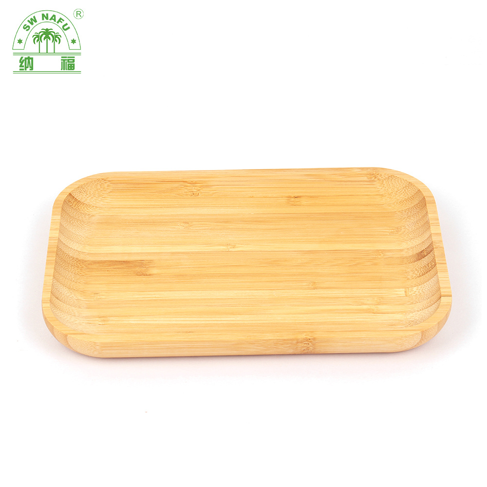 Set of 3 Reusable Wood Serving Trays Bamboo Food Tray for Cheese / Sushi / Snack / Desserts