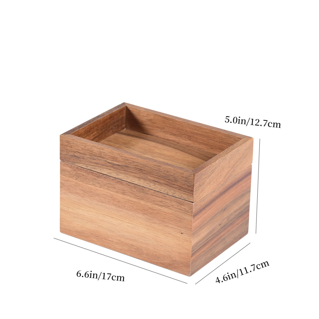 Custom 2 Layer Wood Storage Box Bamboo Desktop Organizer