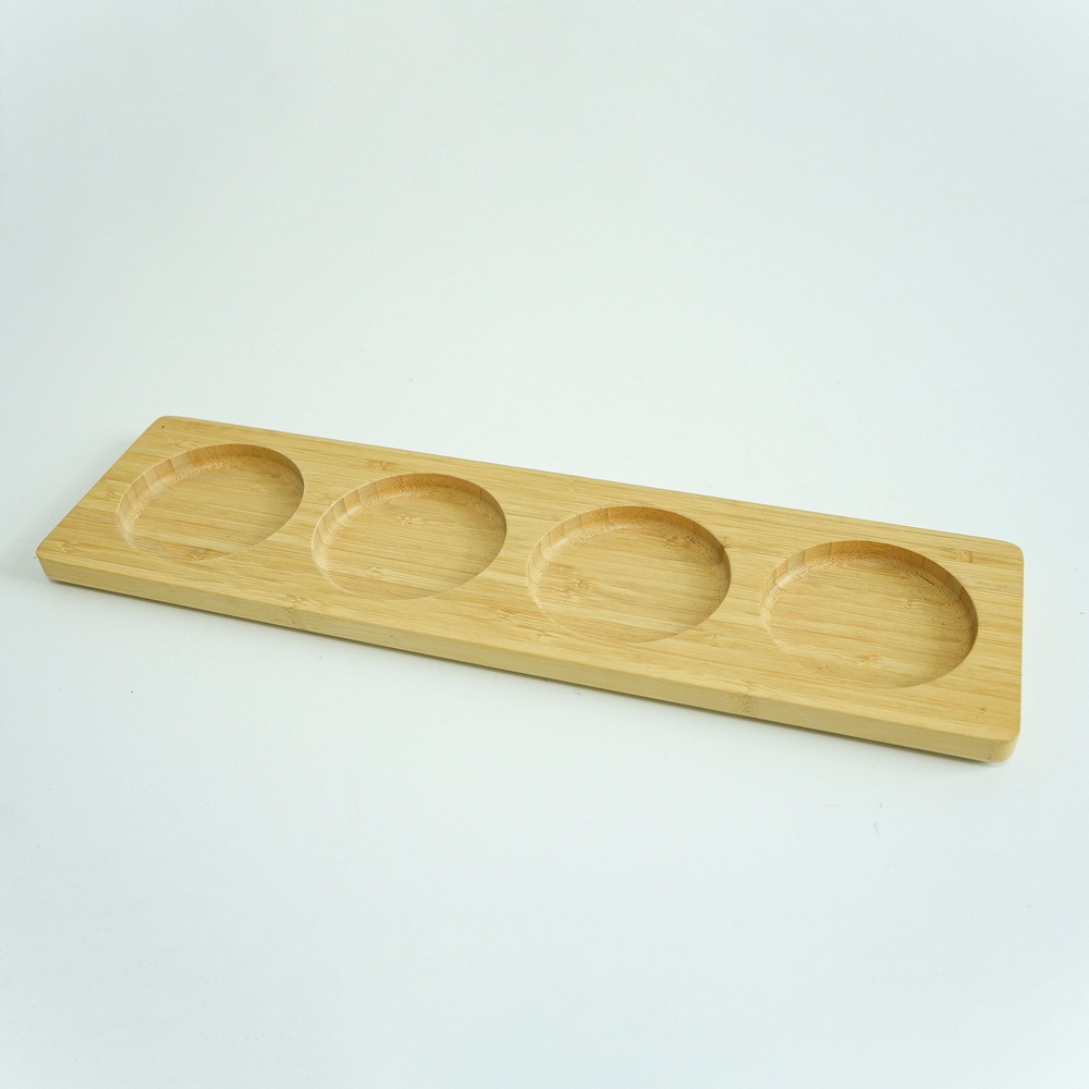 Bamboo Wine Glass Cup Flight Holders Bamboo Serving Tray for Bar Party