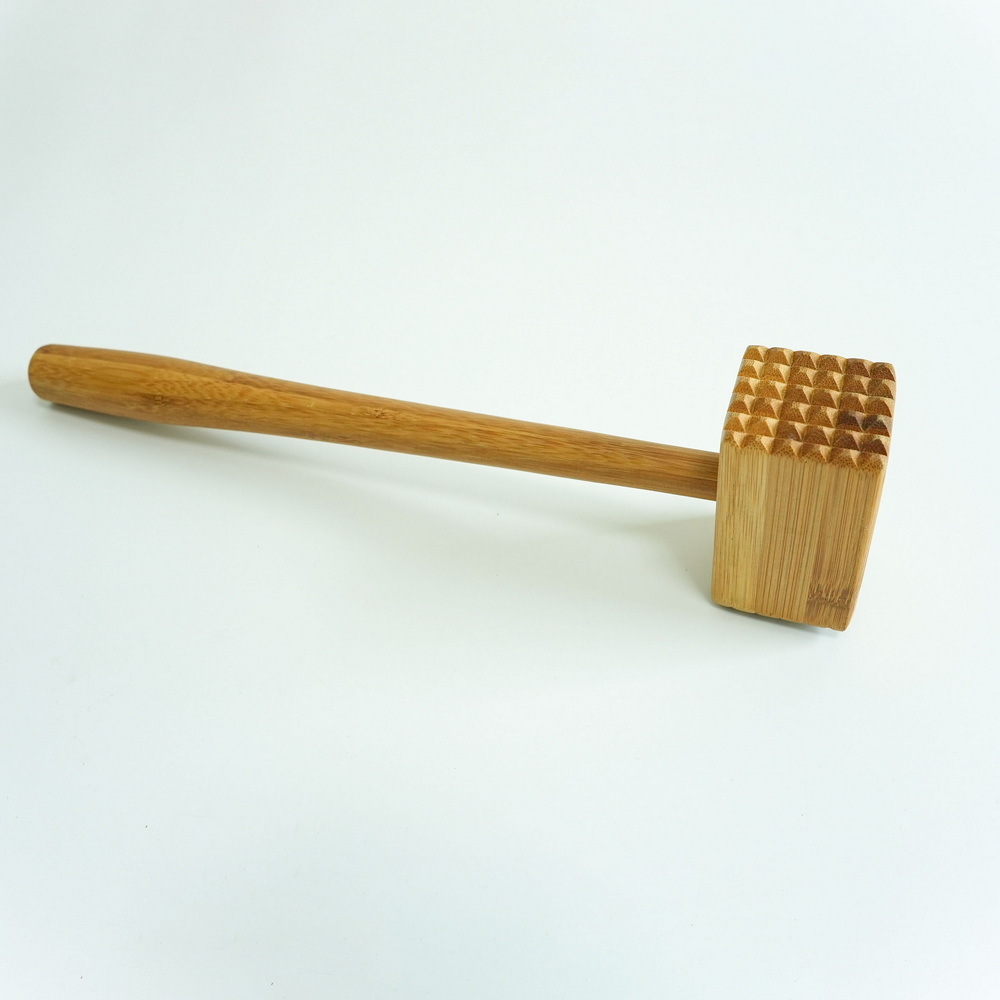 Natural Durable Bamboo Wood Meat Hammer Double Side Meat Kitchen Mallet