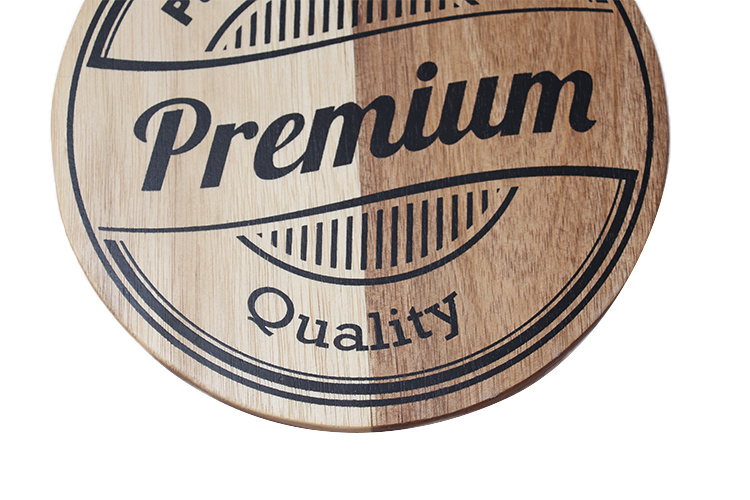 100% Organic and Natural Custom Logo Acacia Wood Pizza Cutting Board