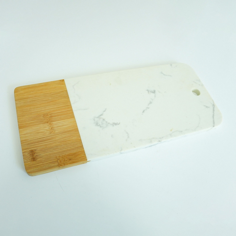 Rectangular Bamboo Marble Charcuterie Board Cheese Board