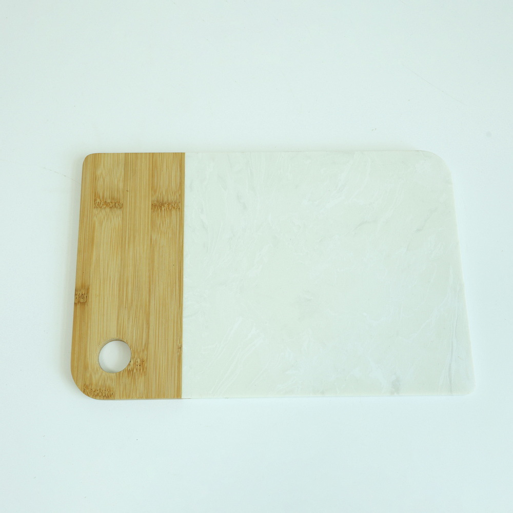 Smooth and Durable Marble and Bamboo Chopping Board Cheese Board with Hanging Hole