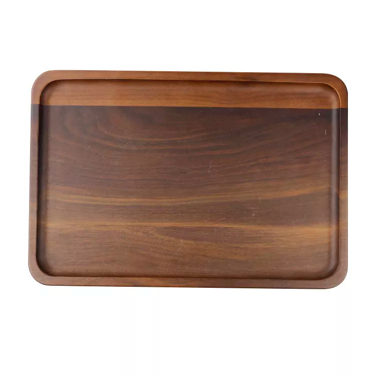 Restaurant Hotel Portable Elegant Appetizer Black Walnut Wood Serving Tray
