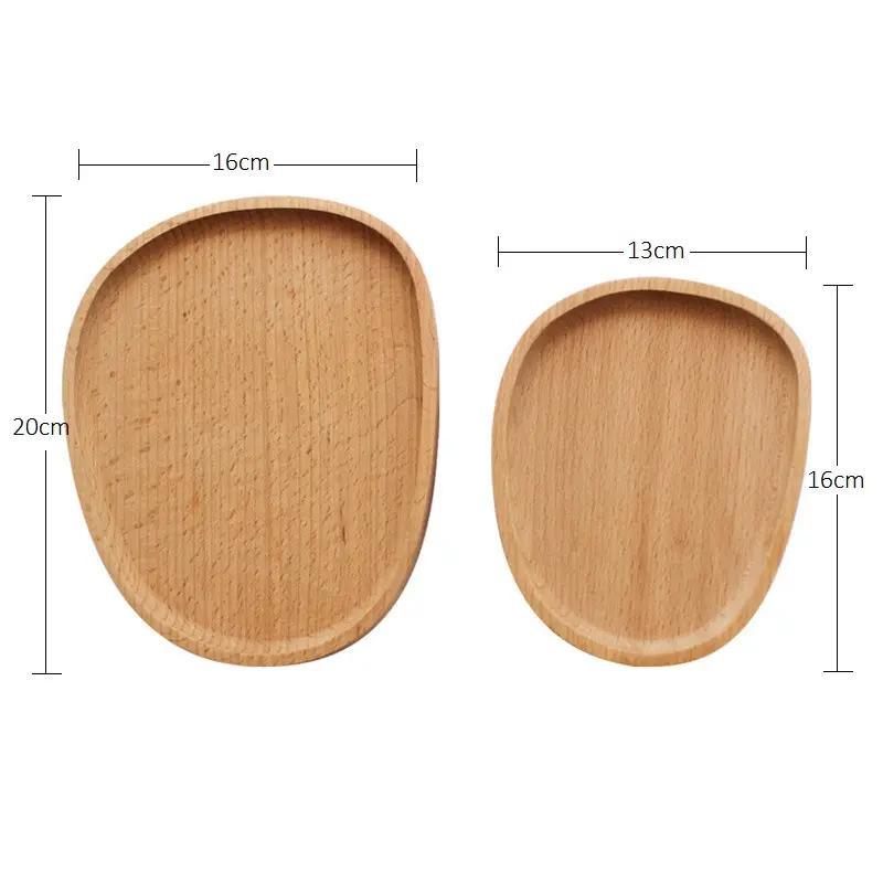 Wholesale Oval Shape Beech Wooden Plate Serving Plate Set