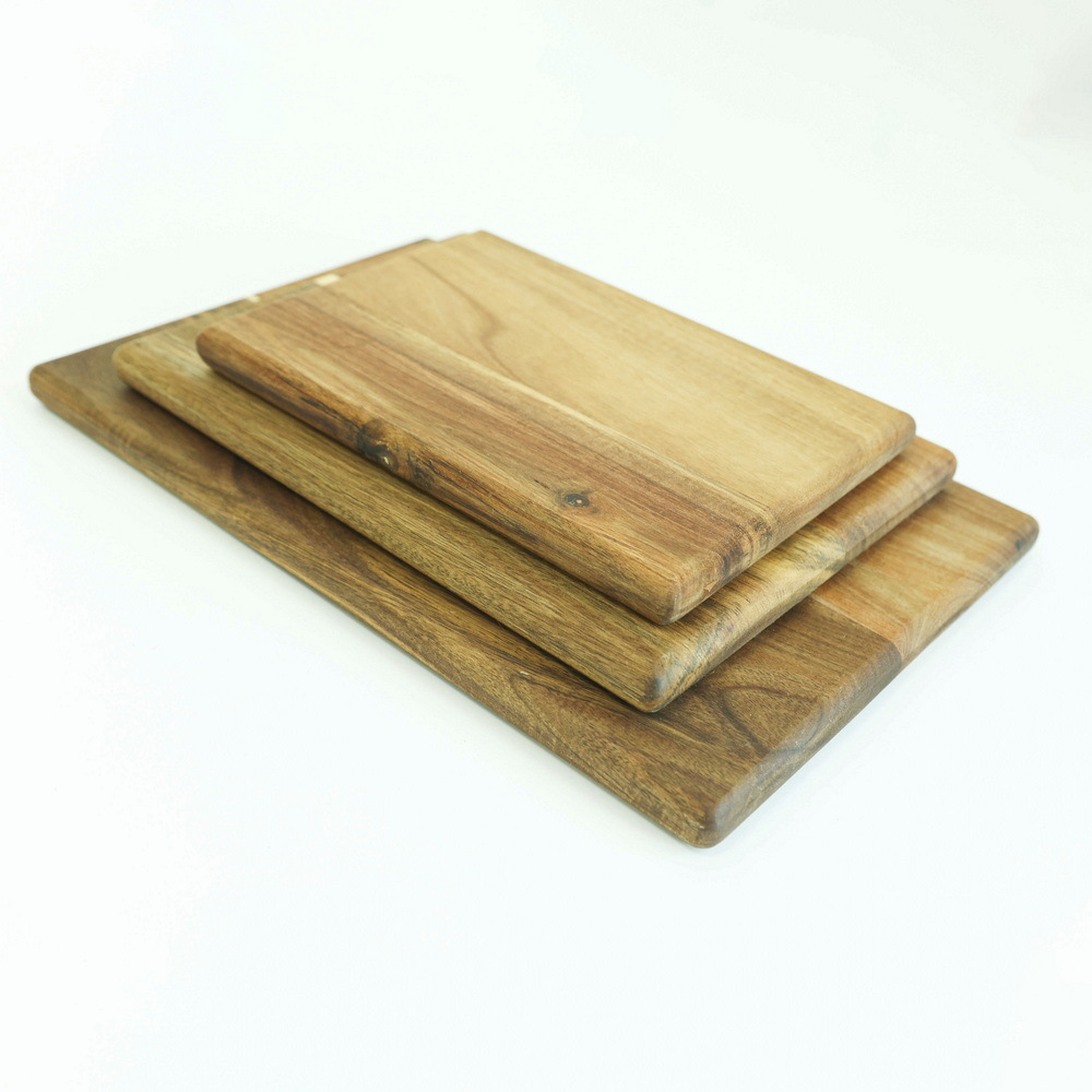 Rectangle Acacia Wood Cutting Board Set of 3 for Kitchen